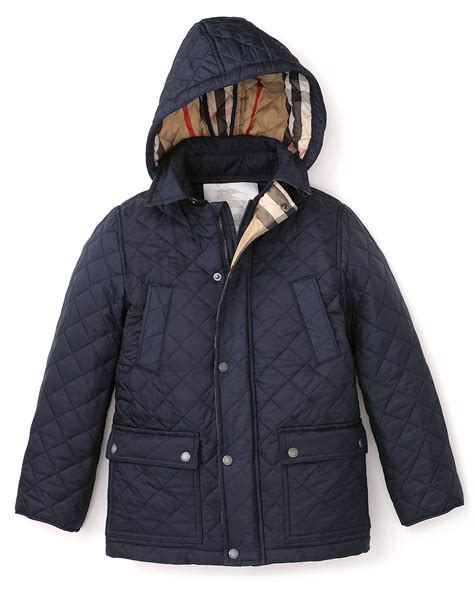 burberry boys' quilted hooded jacket|Burberry Boys' Quilted Hooded Jacket .